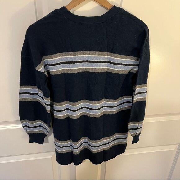 NWT Democracy Blue Striped Alpaca Blend Cardigan in Navy | Size XS - Picture 7 of 11